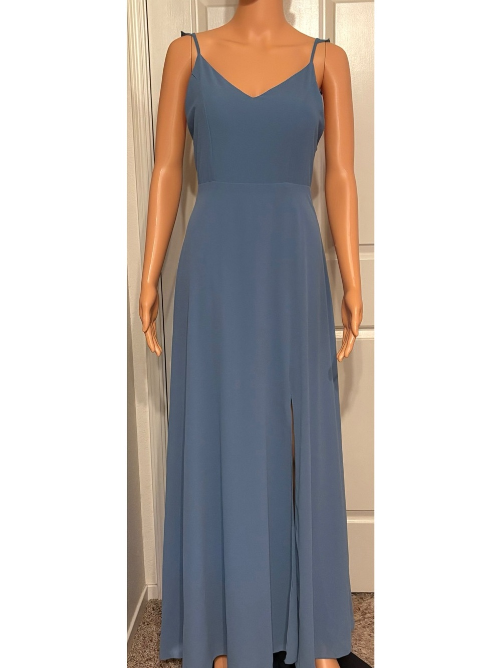 Lulus Dusty Blue Spaghetti Strap V-Neck Maxi Dress Only Worn Dress